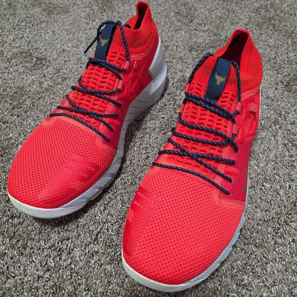 Under Armour Project Rock 2 HOVR TriBase Training Shoes Men’s 13 Blood Orange/Ha - Picture 1 of 15